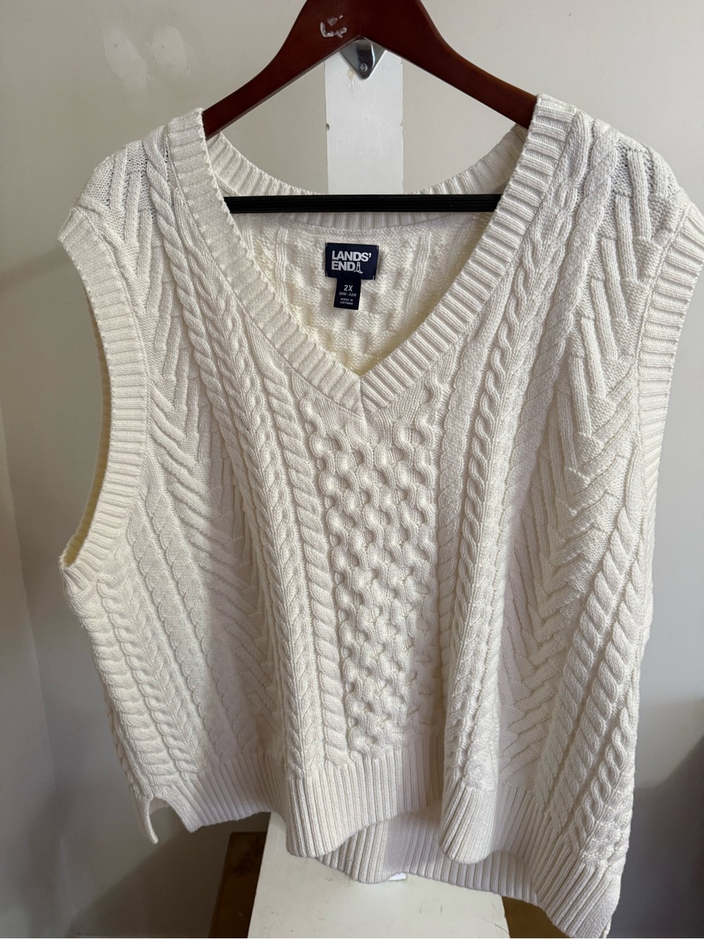 Lands’ End Cable-Knit Sweater Vest